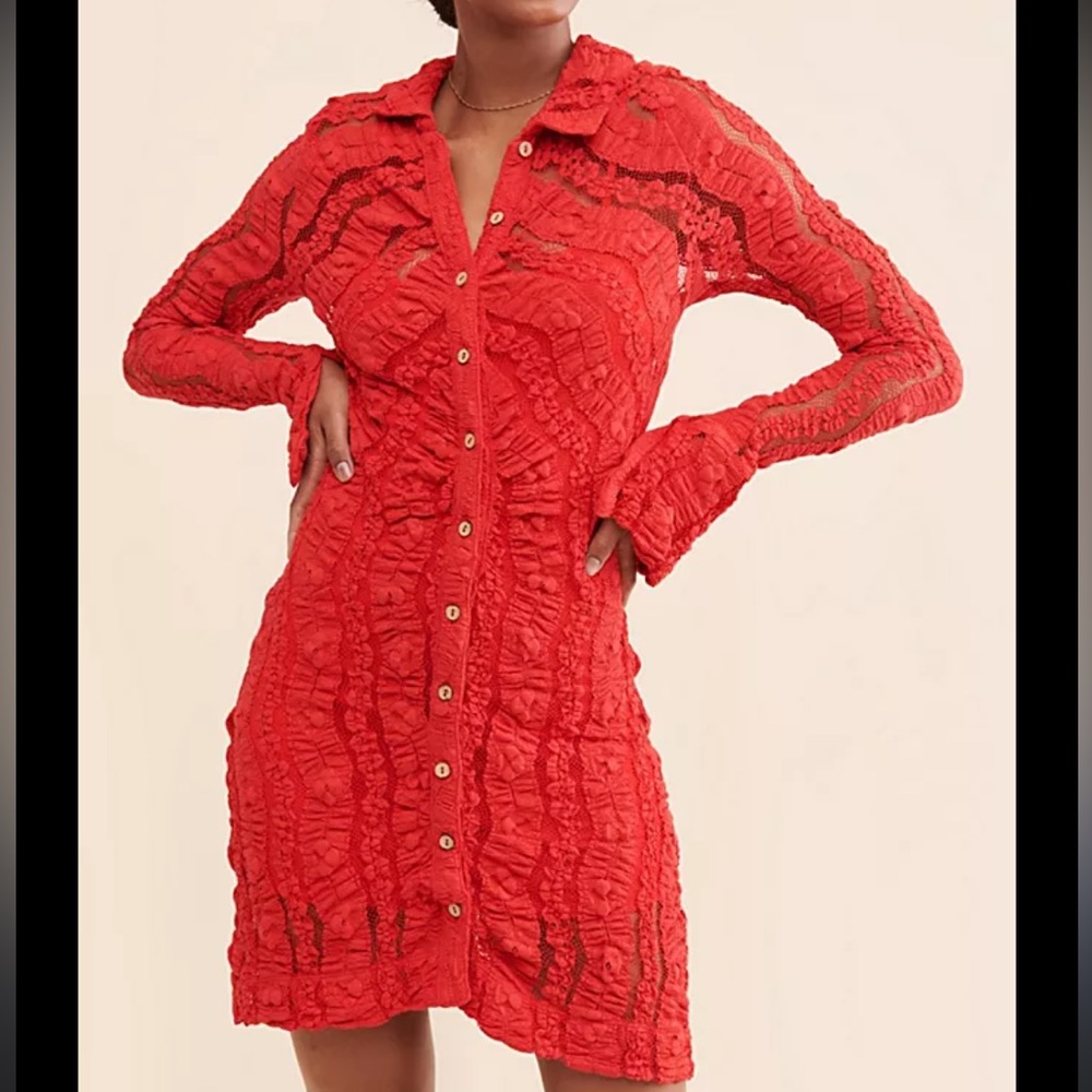Free People Shayla Lace Mini Dress